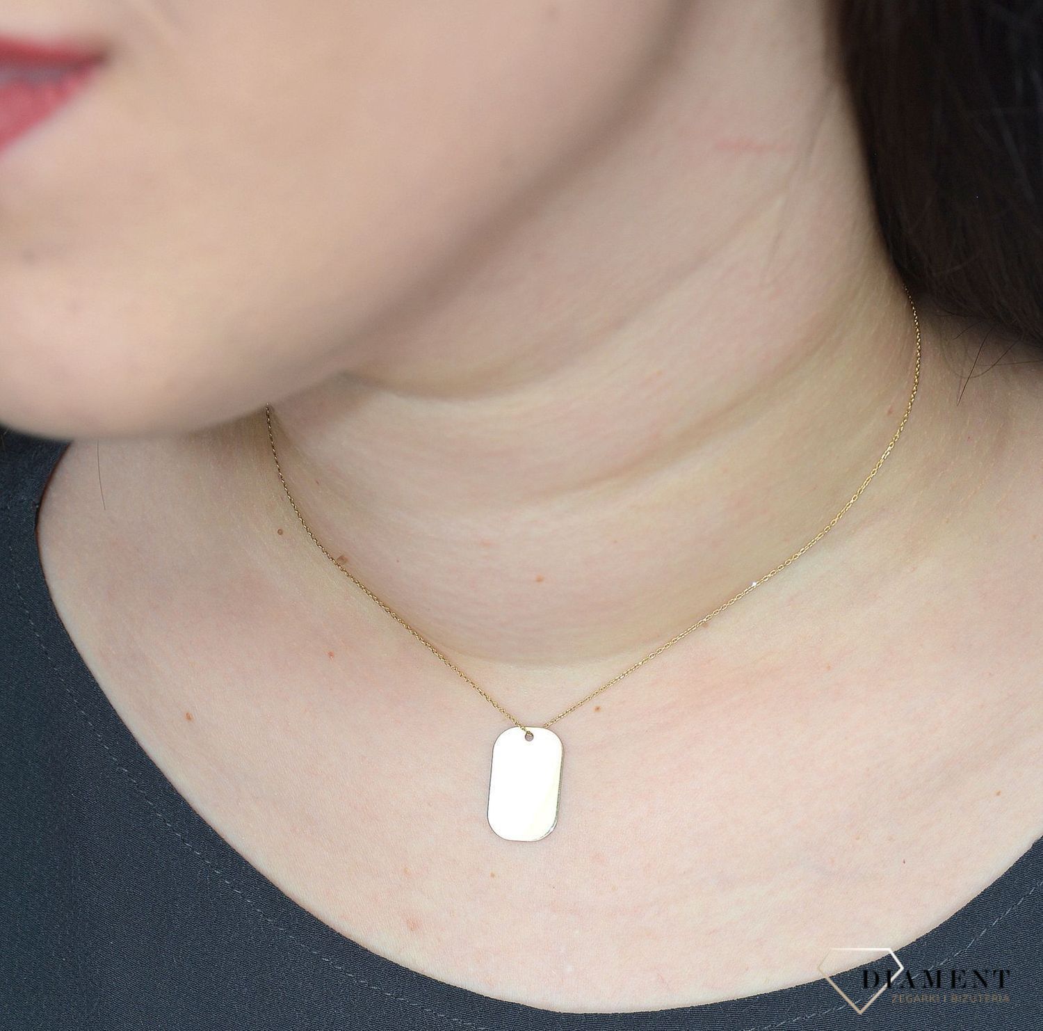 Złoty naszyjnik 585 nieśmiertelnik blaszka do graweru DIA-NA 246-585.jpg